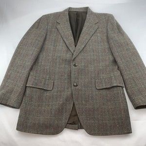 Kuppenheimer Size 42R Men’s Vintage Plaid Wool Button Sport Coat Blazer Jacket